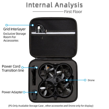 For DJI Avata Drone Body Square Shockproof Hard Case Carrying Storage Bag, Size: 28 x 23 x 10cm(Black + Red Liner) by bashfashion