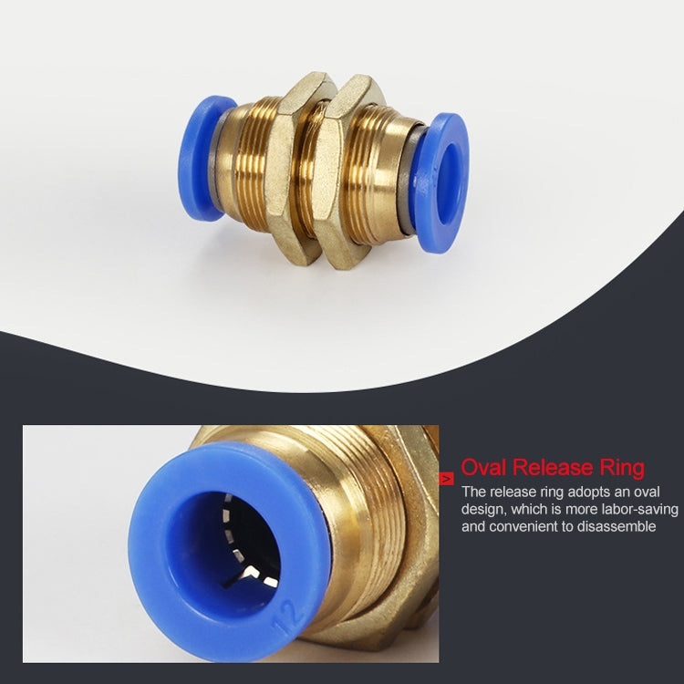 PM-6 LAIZE 10pcs PM Bulkhead Straight Pneumatic Quick Connector by LAIZE