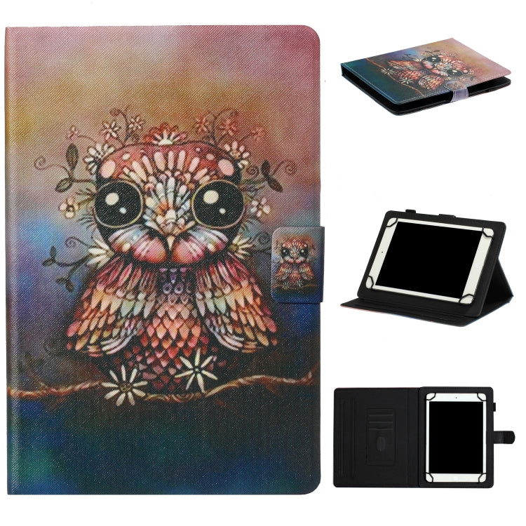 For 8 inch Tablet PC Universal Coloured Drawing Pattern Horizontal Flip Leather Case with Holder & Card Slot(Owl) by bashfashion