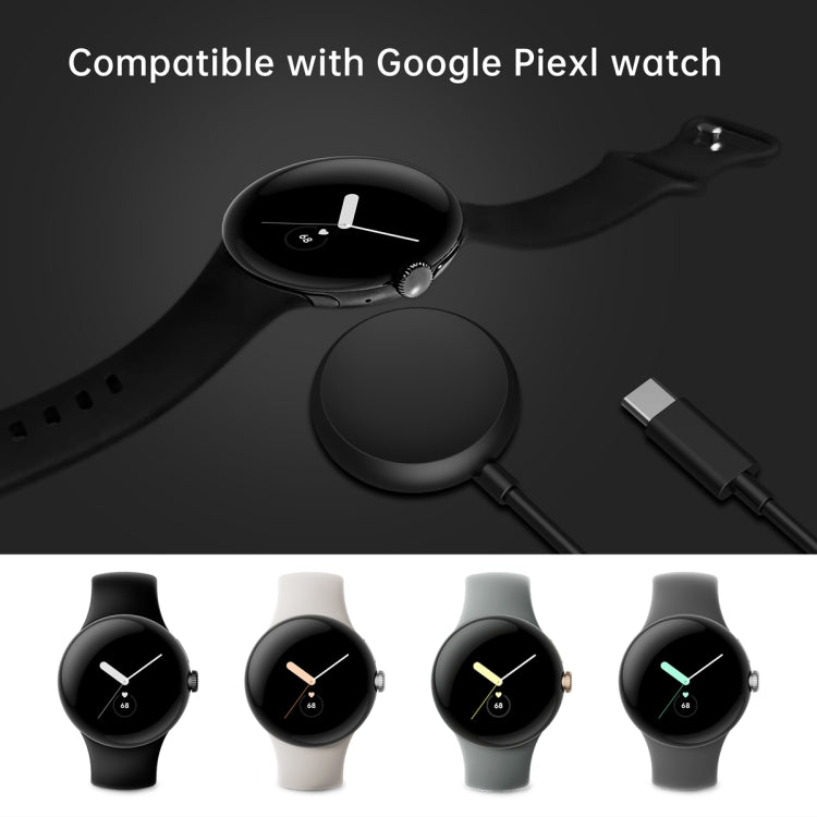 For Google Pixel Watch Type-C Port Smart Watch Magnetic Charging Cable, Length: 1m(Black) by bashfashion