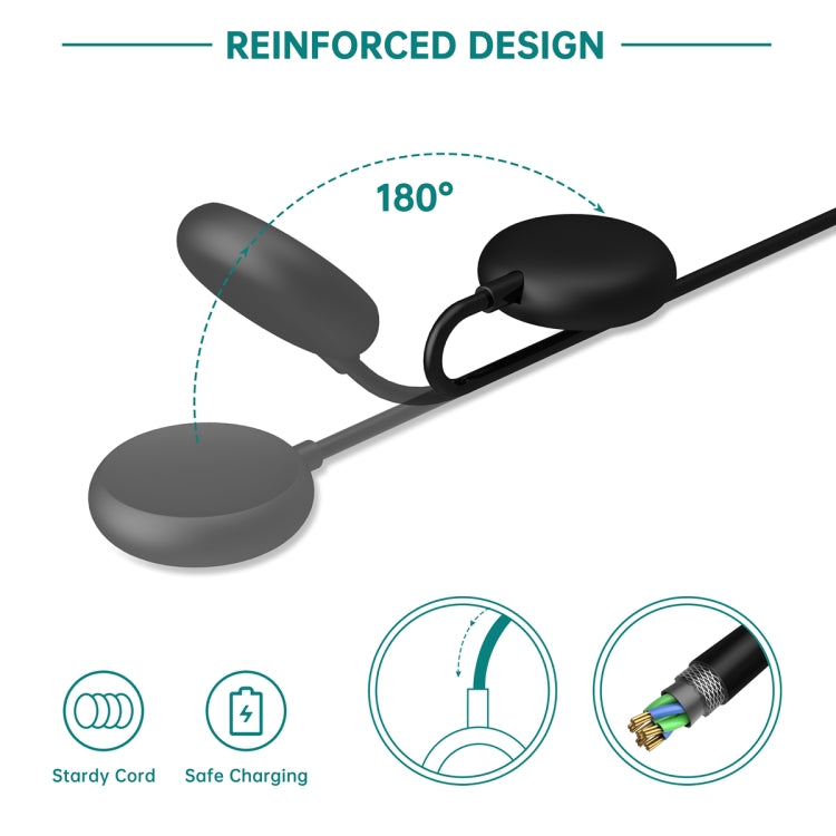 For Google Pixel Watch USB Port Smart Watch Magnetic Charging Cable, Length: 1m(Black) by bashfashion