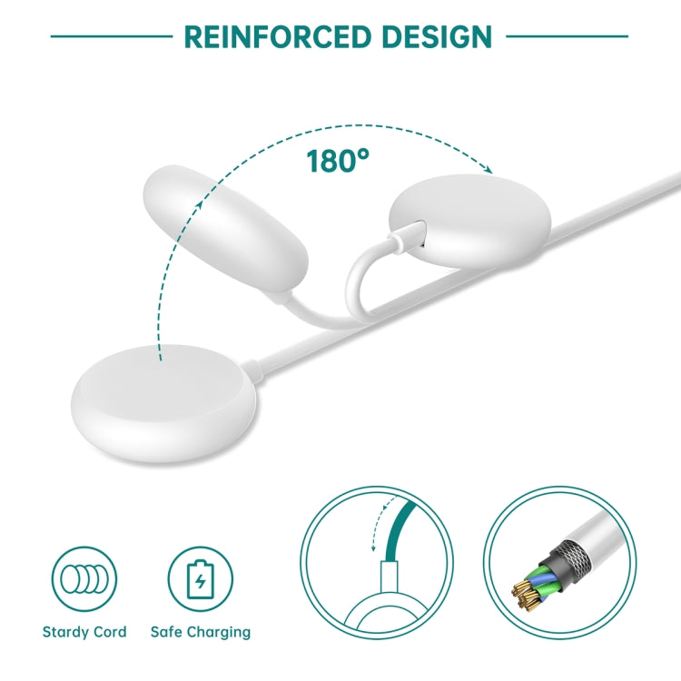 For Google Pixel Watch USB Port Smart Watch Magnetic Charging Cable, Length: 1m(White) by bashfashion