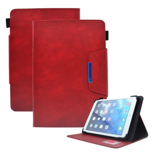For 7 inch Suede Cross Texture Magnetic Clasp Leather Tablet Case(Red) by bashfashion