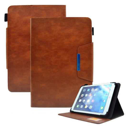 For 10 inch Suede Cross Texture Magnetic Clasp Leather Tablet Case(Brown) by bashfashion