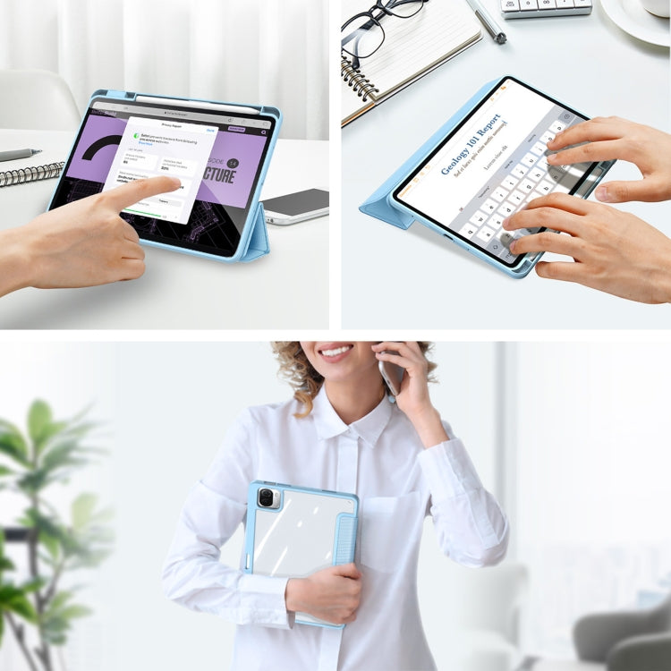 For Xiaomi Pad 6 / 6 Pro DUX DUCIS TOBY Series Antiskid Leather Tablet Case with Sleep / Wake-up Function(Blue) by DUX DUCIS