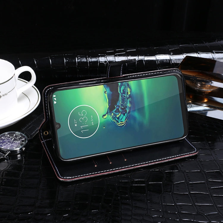 For Motorola Moto G8 Plus idewei Crocodile Texture Horizontal Flip Leather Case with Holder & Card Slots & Wallet(Black) by idewei