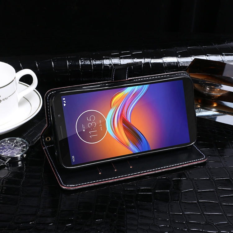 For Motorola Moto E6 Play idewei Crocodile Texture Horizontal Flip Leather Case with Holder & Card Slots & Wallet(Black) by idewei