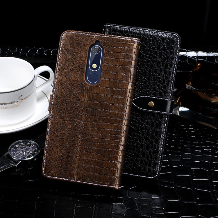 For Nokia 5.1 idewei Crocodile Texture Horizontal Flip Leather Case with Holder & Card Slots & Wallet(Dark Blue) by idewei