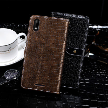 For Wiko Y60 idewei Crocodile Texture Horizontal Flip Leather Case with Holder & Card Slots & Wallet(Black) by idewei