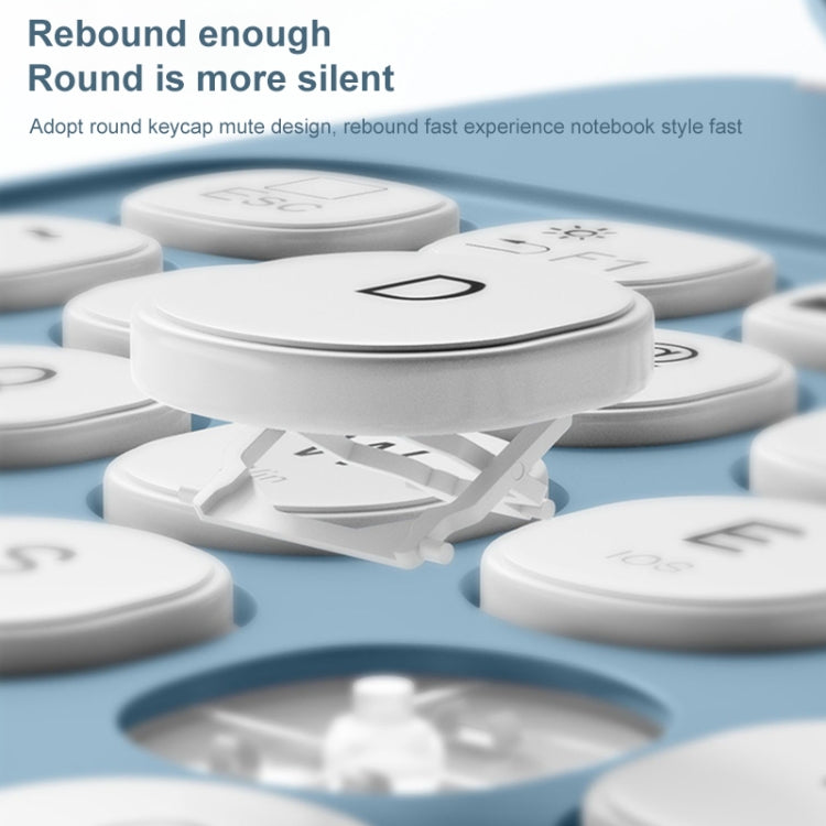 For Lenovo Tab M10 Plus 10.6 3rd Gen 2022 YM-LX106 Round Key Detachable Bluetooth Tablet Keyboard Leather Case with Mouse(Blue) by bashfashion