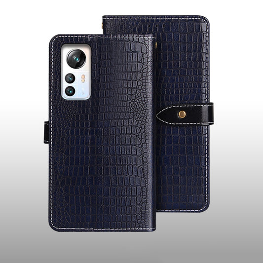 For Blackview A85 idewei Crocodile Texture Leather Phone Case(Dark Blue) by idewei