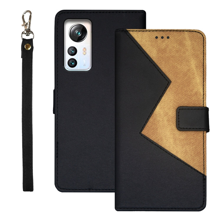 For Blackview A85 idewei Two-color Splicing Leather Phone Case(Black) by idewei