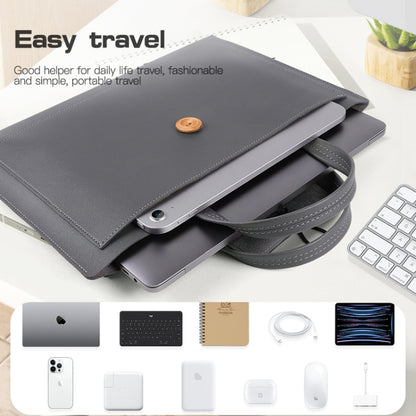 15-16 inch Universal Elastic Thread Button Portable Laptop Inner Bag(Black) by bashfashion