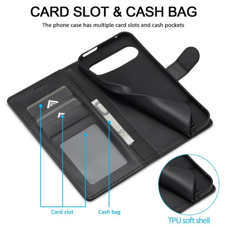 For Google Pixel 9 / 9 Pro LC.IMEEKE Calf Texture Flip Leather Phone Case(Black) by LC.IMEEKE