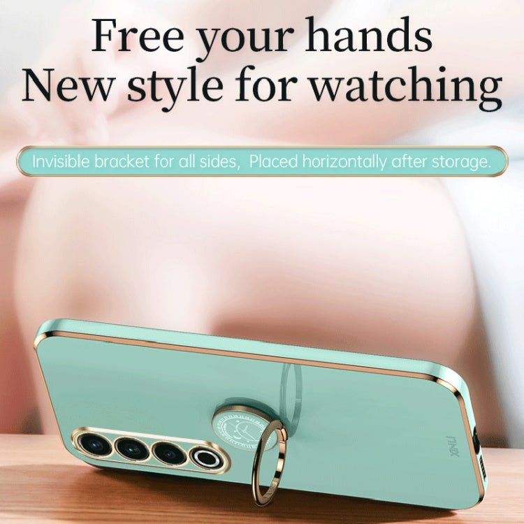 For Meizu 20 Pro 5G XINLI Straight Edge 6D Electroplate TPU Phone Case with Ring Holder(Hawthorn Red) by XINLI