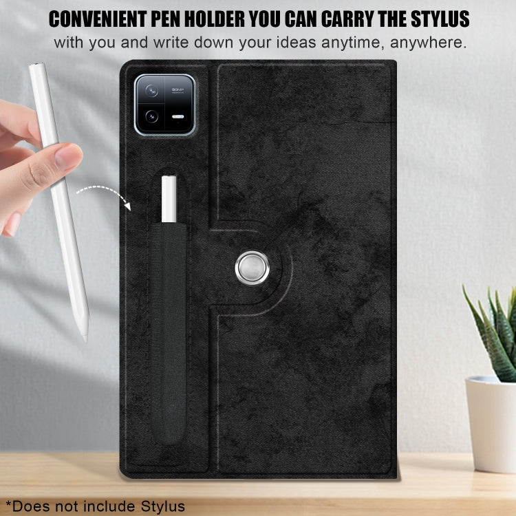 For Xiaomi Pad 6 / 6 Pro 360 Rotation Stand Smart Leather Tablet Case(Black) by bashfashion