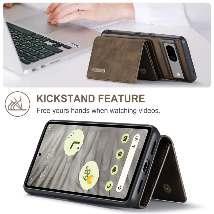 For Google Pixel 7A DG.MING M1 Series 3-Fold Multi Card Wallet + Magnetic Phone Case(Coffee) by DG.MING