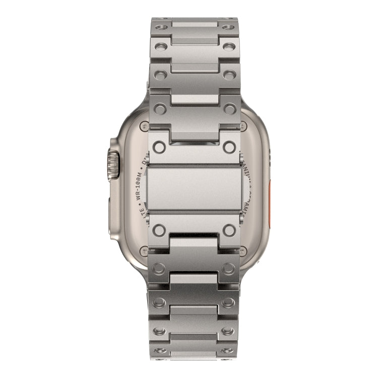 Double Rows Metal Watch Band For Apple Watch SE 2023 40mm(Titanium) by bashfashion