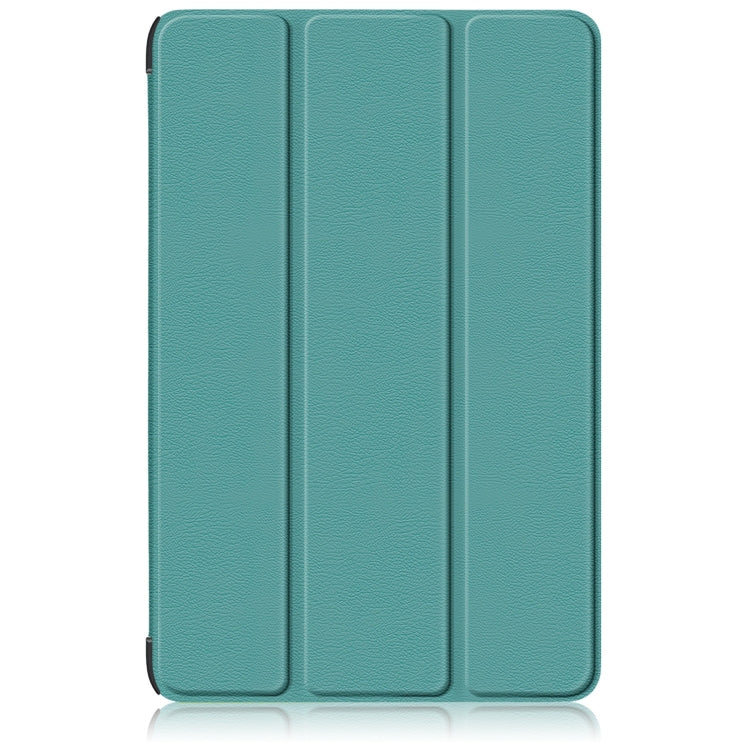 For Samsung Galaxy Tab S9+ Custer Pure Color 3-Fold Holder Smart Leather Tablet Case(Dark Green) by bashfashion