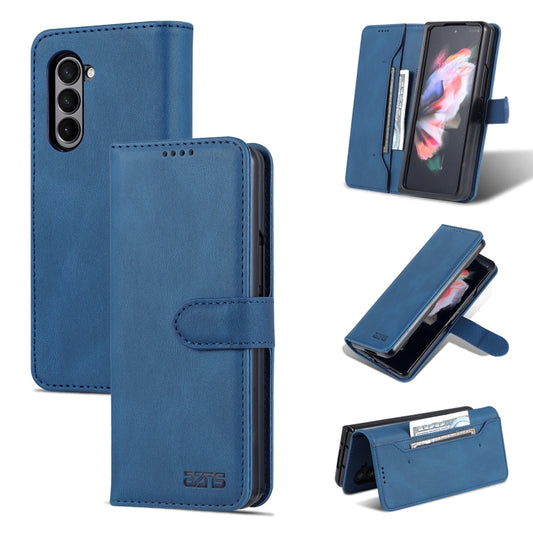 For Samsung Galaxy Z Fold5 AZNS Dream II Skin Feel PU+TPU Horizontal Flip PU Phone Case(Blue) by AZNS