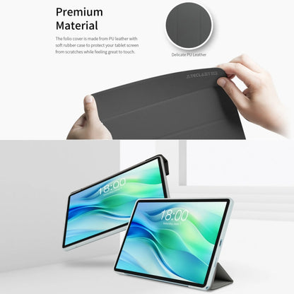 For Teclast P50 3-Fold Holder Folio Leather Tablet Smart Case(Grey) by TECLAST