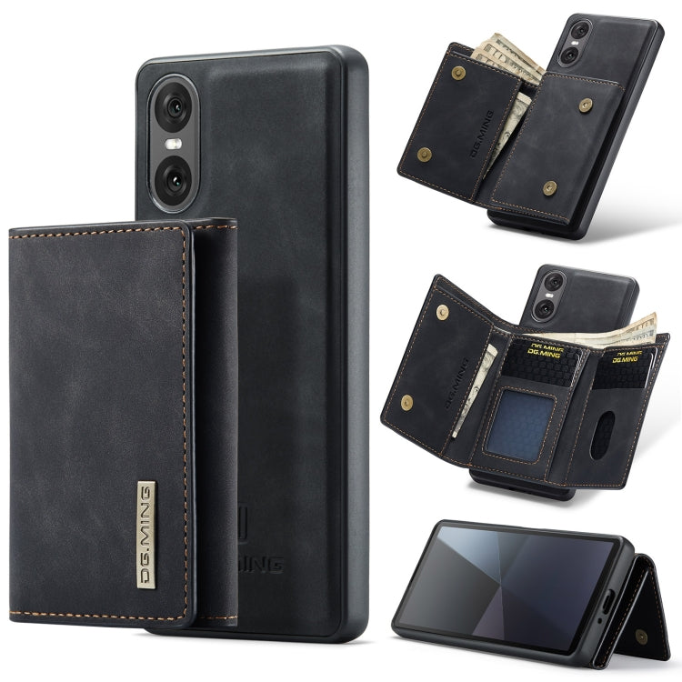 For Sony Xperia 10 VI DG.MING M1 Series 3-Fold Multi Card Wallet + Magnetic Phone Case(Black) by DG.MING