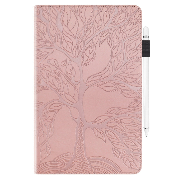 For Samsung Galaxy Tab S9 Ultra Life Tree Series Horizontal Flip Leather Tablet Case(Rose Gold) by bashfashion