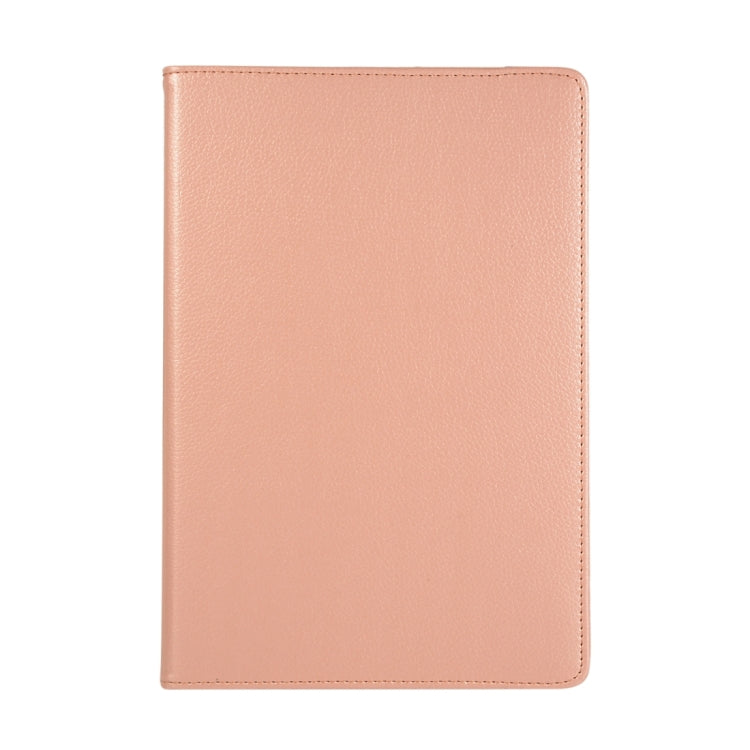 For Samsung Galaxy Tab S10 FE / S9 FE / S9 Litchi Texture 360 Degrees Rotation Holder Leather Tablet Case(Rose Gold) by bashfashion