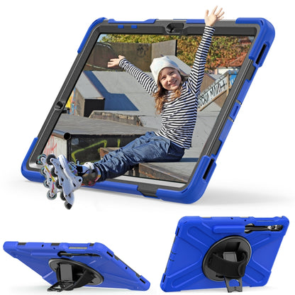 For Samsung Galaxy Tab S9+ / S8+ Rotatable Kickstand Grip Heavy Duty Hard Rugged Tablet Case(Blue) by bashfashion