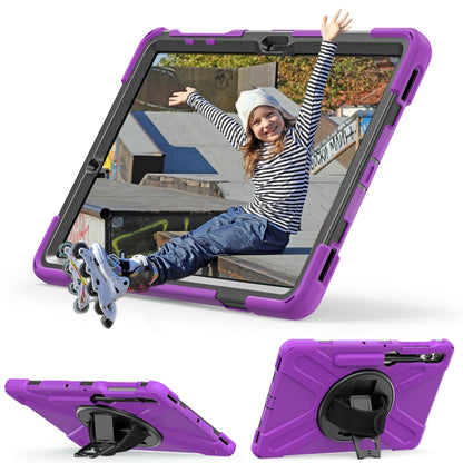 For Samsung Galaxy Tab S9+ / S8+ Rotatable Kickstand Grip Heavy Duty Hard Rugged Tablet Case(Purple) by bashfashion