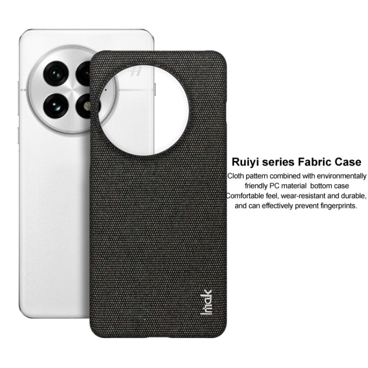 For OnePlus 13 imak Ruiyi Series Cloth Texture PU + PC Phone Case(Dark Grey) by imak