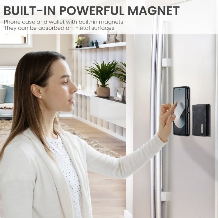 For Samsung Galaxy Z Fold6 DG.MING M2 Series 3-Fold Multi Card Bag + Magnetic Phone Case(Black) by DG.MING