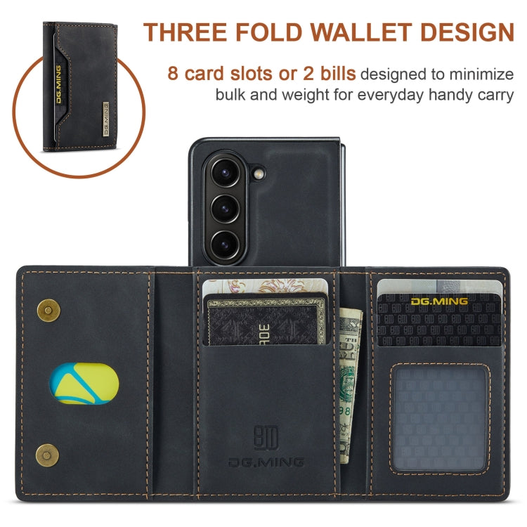 For Samsung Galaxy Z Fold6 DG.MING M2 Series 3-Fold Multi Card Bag + Magnetic Phone Case(Black) by DG.MING