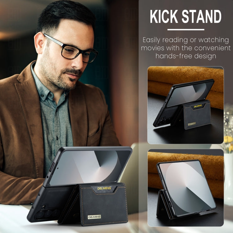 For Samsung Galaxy Z Fold6 DG.MING M2 Series 3-Fold Multi Card Bag + Magnetic Phone Case(Black) by DG.MING