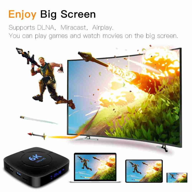 6K Ultra HD Android 12.0 Smart TV Box with Remote Control, 4GB+32GB, Allwinner H616 1.5GHZ Quad-Core(US Plug) by bashfashion