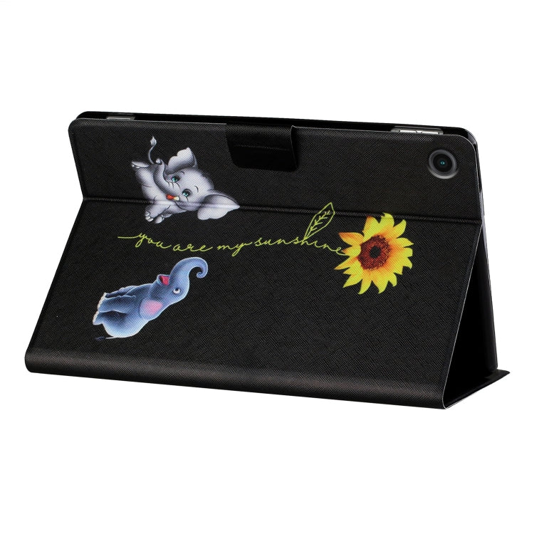 For Samsung Galaxy Tab A11+ / A9+ Colored Drawing Horizontal Flip PU Tablet Case with Sleep / Wake-up Function(Elephant) by bashfashion