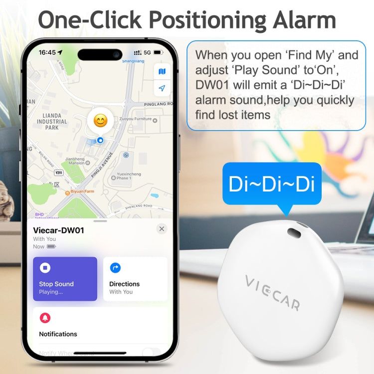 VIECAR DW01 Car Key Anti-lost Detection Wireless Location Tracker by bashfashion