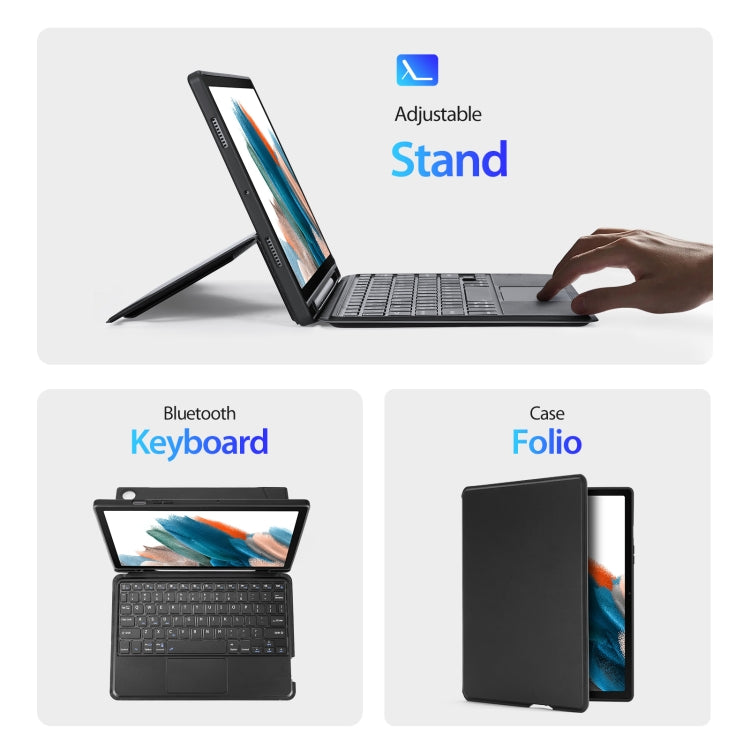 For Samsung Galaxy Tab A8 2021 10.5 DUX DUCIS DK Floating Magnetic Keyboard Leather Tablet Case with Holder(Black) by DUX DUCIS