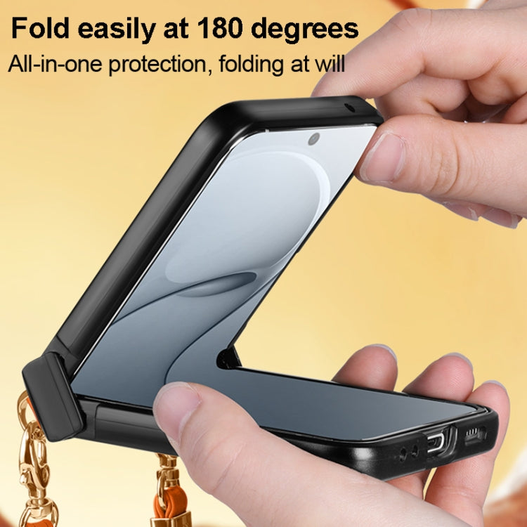 For Huawei nova Flip SULADA Elegant Rhombic Texture Folding Phone Case with Lanyard(White) by SULADA