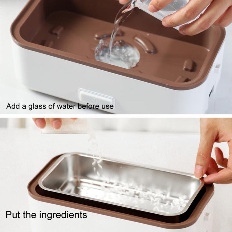 Multi Functional Microwave Oven With Plug-in Electric Cooking Electric Lunch Box, Color:Three Layers Of White(EU Plug) by bashfashion