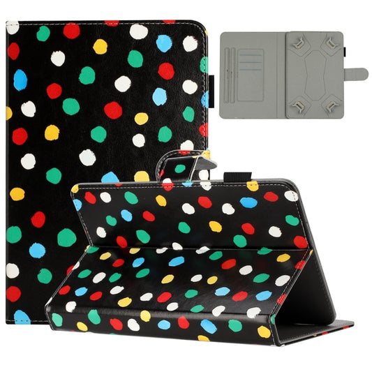 8 inch Dot Pattern Leather Tablet Case(Black Colorful Dot) by bashfashion
