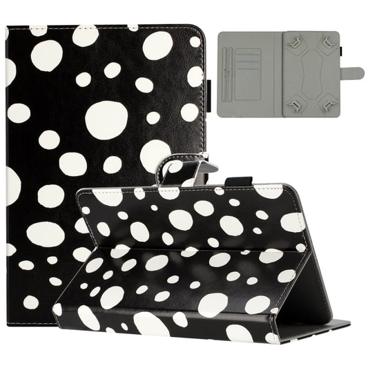10 inch Dot Pattern Leather Tablet Case(Black White Dot) by bashfashion
