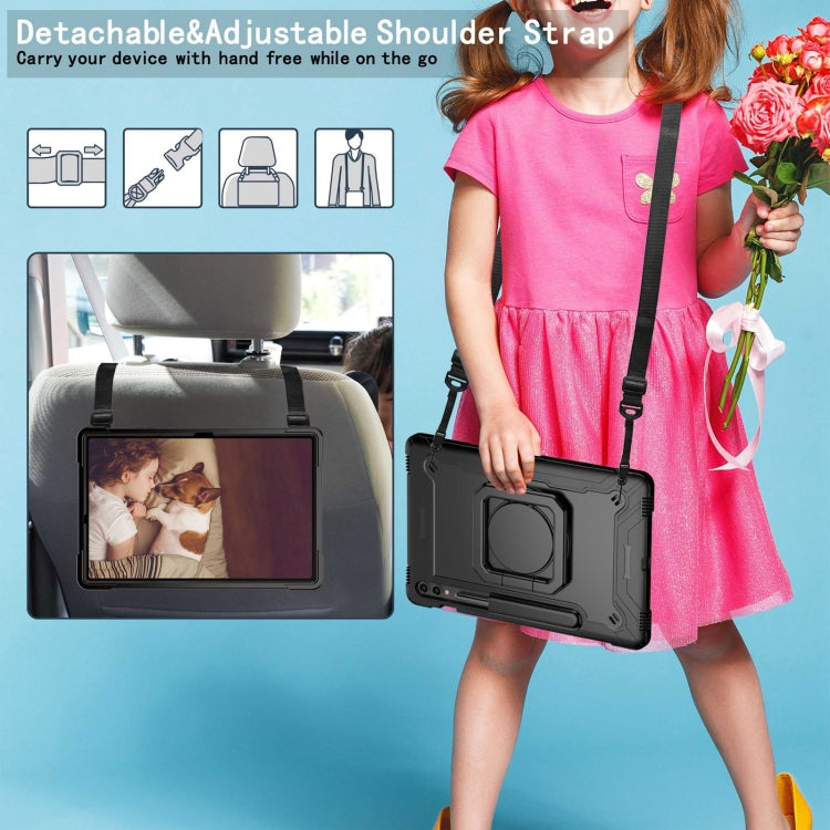 For Samsung Galaxy Tab S9 FE+ / S9+ Handle Robot Silicone Hybrid PC Tablet Case(Black) by bashfashion