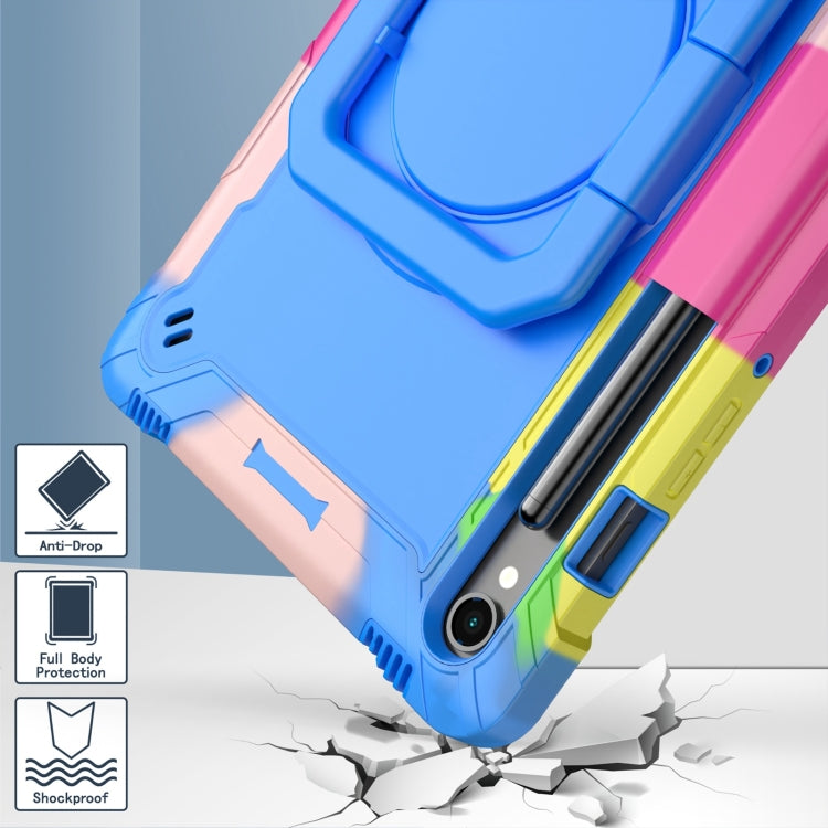 For Samsung Galaxy Tab S9 FE / S9 Handle Robot Silicone Hybrid PC Tablet Case(Camouflage Blue) by bashfashion