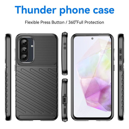 For Samsung Galaxy A36 5G Thunderbolt Shockproof TPU Phone Case(Black) by bashfashion