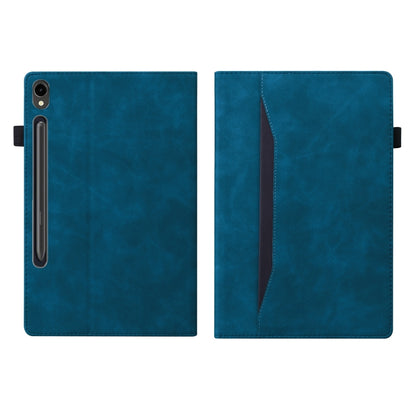 For Samsung Galaxy Tab S11 / S10 /S9 Splicing Shockproof Smart Leather Tablet Case(Blue) by bashfashion
