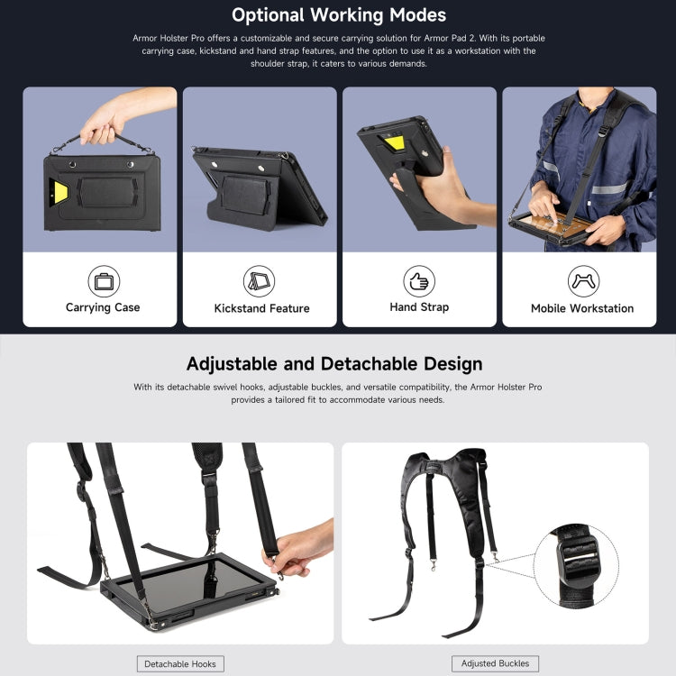 For Ulefone Armor Pad 2 Ulefone 4 in 1 Multi-purpose Tablet Carry Case(Black) by Ulefone