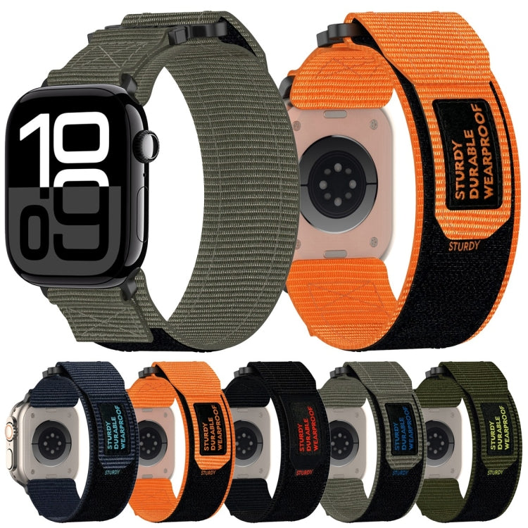 For Apple Watch Series 8 41mm Nylon Hook And Loop Fastener Watch Band(Orange) by bashfashion