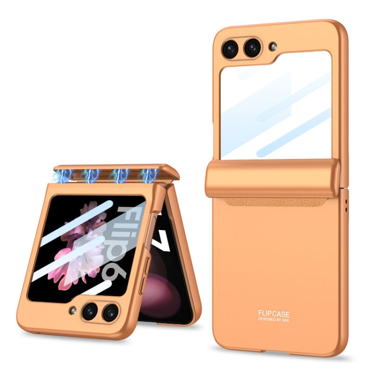 For Samsung Galaxy Z Flip6 / Flip7 FE GKK Integrated Magnetic Full Coverage Folding Phone Case(Orange) by GKK