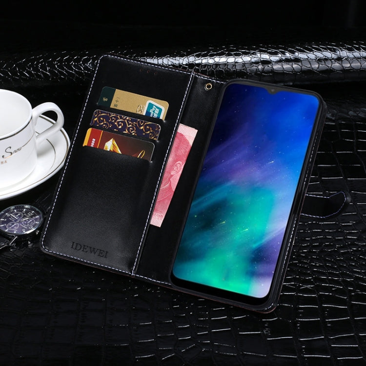 For Motorola One Fusion idewei Crocodile Texture Horizontal Flip Leather Case with Holder & Card Slots & Wallet(Dark Blue) by idewei